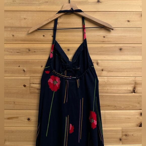 VNTG 1970 Young Innocent Sz XS Poppy Colorful Halter Maxi Babydoll Dress Set - Picture 12 of 13